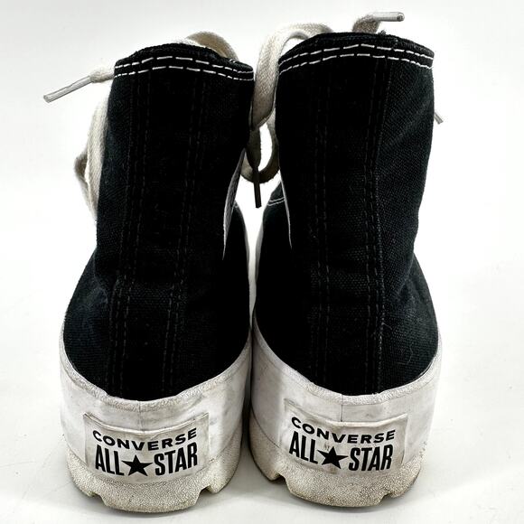 Converse Lugged Chuck Taylor All Star Sneakers High Top Platform Black White 7 - Picture 5 of 7